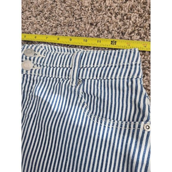 Maurices Striped Denim Mini Skirt Size 6 Coastal Cowgirl Stretch Summer French - Picture 5 of 7